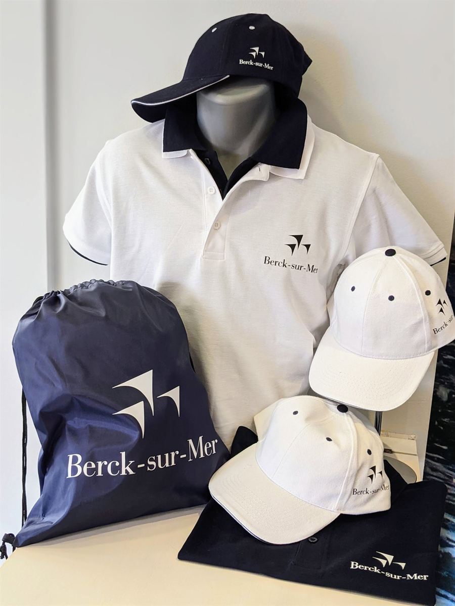 Polo, casquettes, sac et polo marine brodés aux couleurs de Berck-sur-Mer